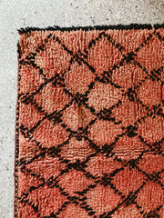 Oshu Faded Coral Red Vintage Moroccan Boujad Runner Rug - Lustere Living