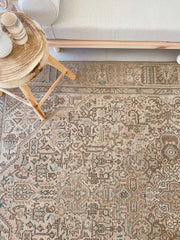 Qesa Muted Taupe Blush Oatmeal Faded One of A Kind Turkish Rug - Lustere Living