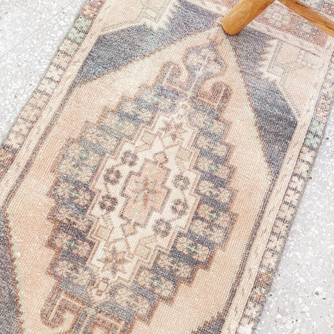 Rais Mini Faded Blush Turkish One of A Kind Door Mat Rug - Lustere Living
