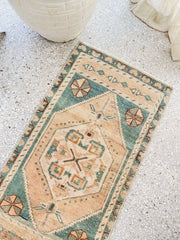 Rio Mini Faded Peach Turkish One of A Kind Door Mat Rug - Lustere Living