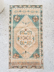 Rio Mini Faded Peach Turkish One of A Kind Door Mat Rug - Lustere Living