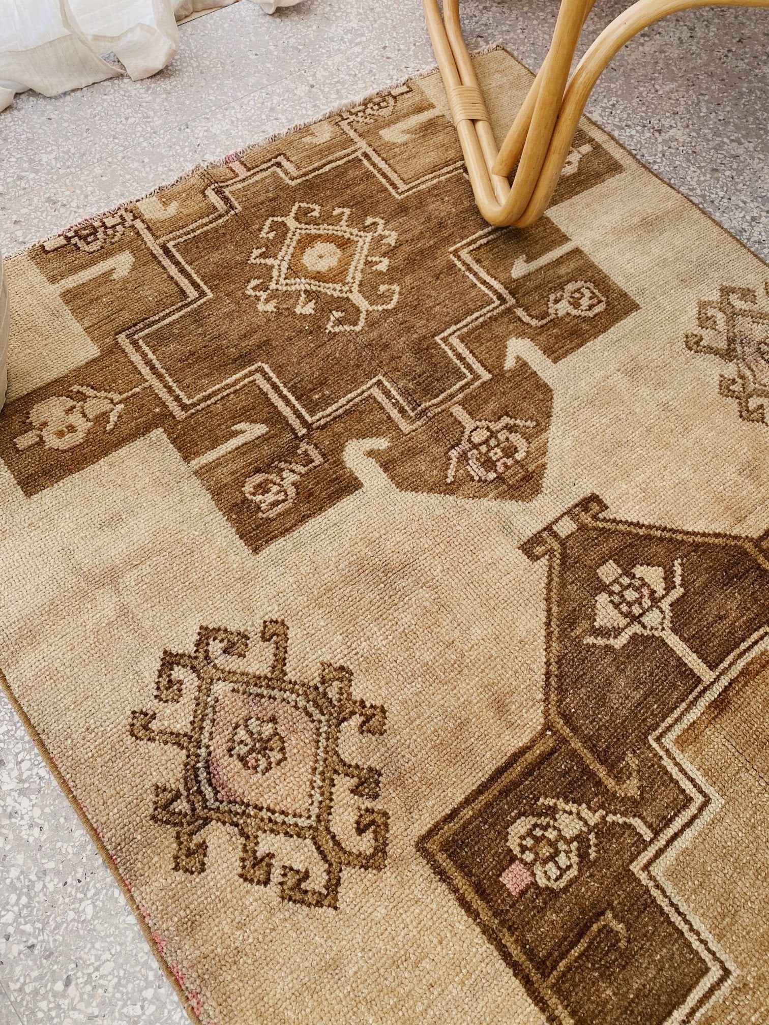 Rome Muted Natural Taupe Turkish One of A Kind Accent Runner Rug - Lustere Living