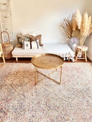 Sakhia Faded Peach Grey Iris One of A Kind Moroccan Rug - Lustere Living