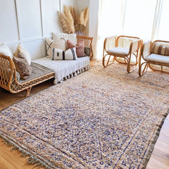 Sara Faded Peach Iris One of A Kind Moroccan Rug - Lustere Living