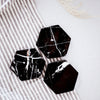 Set Of 3 Nero Black Marble Mini Drink Coasters - Lustere Living