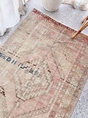 Shaku Faded Muted Taupe Blush Turkish One of A Kind Accent Rug - Lustere Living