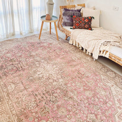Sheik Oversized Blush Soft Taupe Faded One of A Kind Turkish Rug - Lustere Living