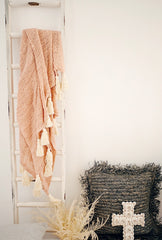 Sheila Blush Pink Handmade Throw Blanket - Lustere Living