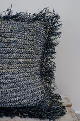 Shore Grey Rafia Handmade Boho Cushion Cover - Lustere Living