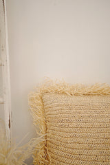 Shore Natural Rafia Handmade Boho Cushion Cover - Lustere Living