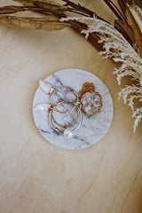 Small Round Carrara Handmade Marble Coaster - Lustere Living