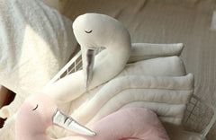 Snow Swan Cuchion Nursery Plush Pillow - Lustere Living