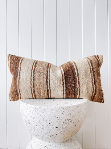 Sola One of A Kind Handmade Boho Kilim Lumbar Cushion Cover - Lustere Living
