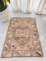 Somu Mini Muted Blush Turkish One of A Kind Door Mat Rug - Lustere Living