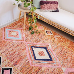 Sonya Hand tufted Wool Coral Nursery Area Moroccan Rug - Lustere Living