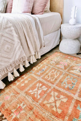 Sundra Faded Apricot One of A Kind Moroccan Accent Rug - Lustere Living