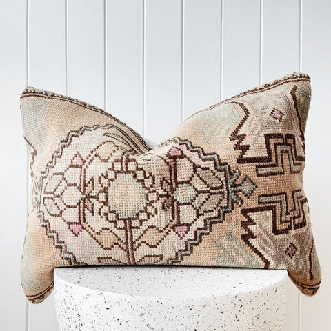 Talow One of A Kind Handmade Boho Kilim Lumbar Cushion Cover - Lustere Living