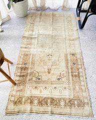 Thelma Faded Soft Taupe Ivory Turkish One of A Kind Accent Rug - Lustere Living