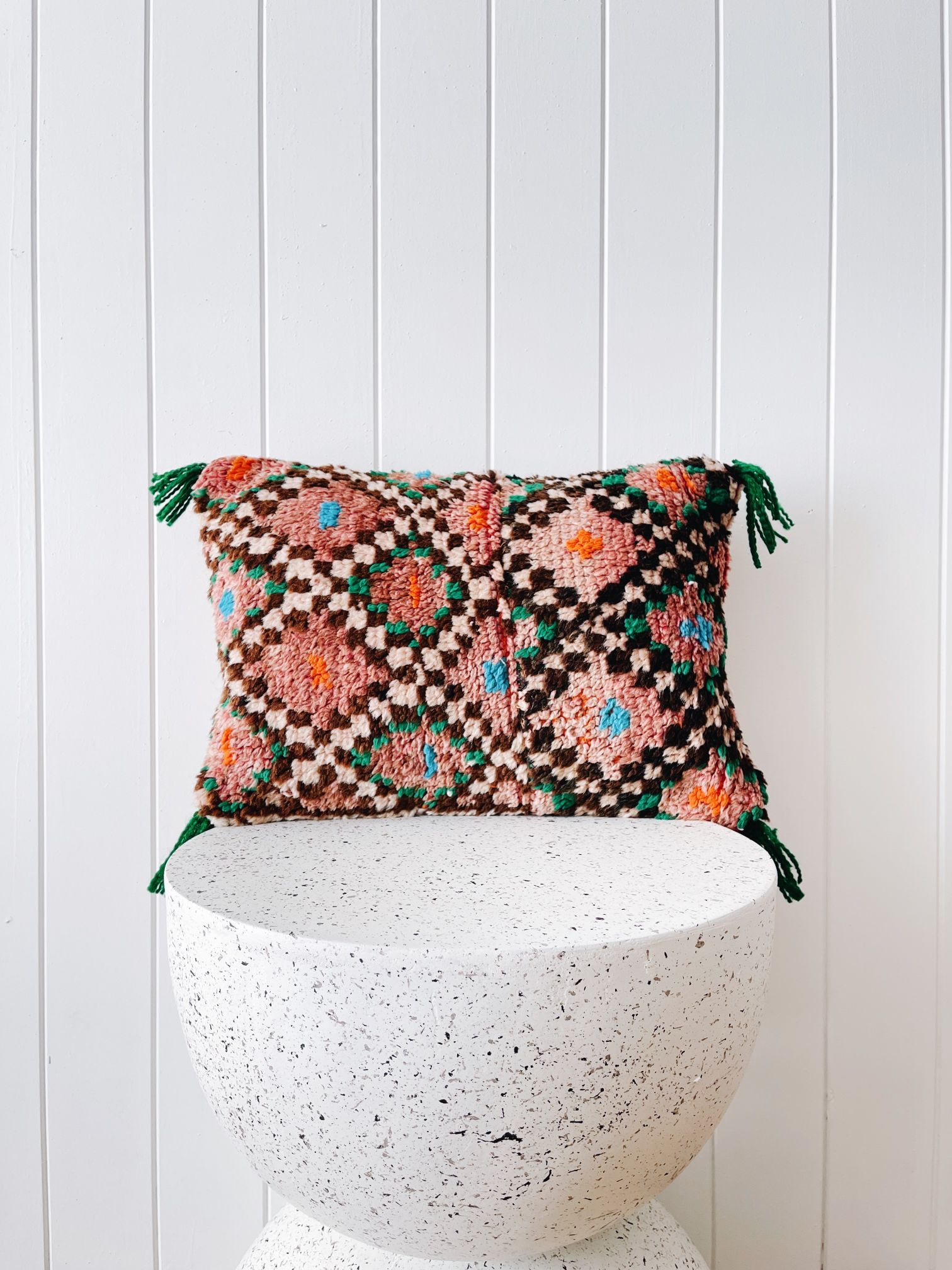 Tias One of A Kind Handmade Boho Kilim Lumbar Cushion Cover - Lustere Living