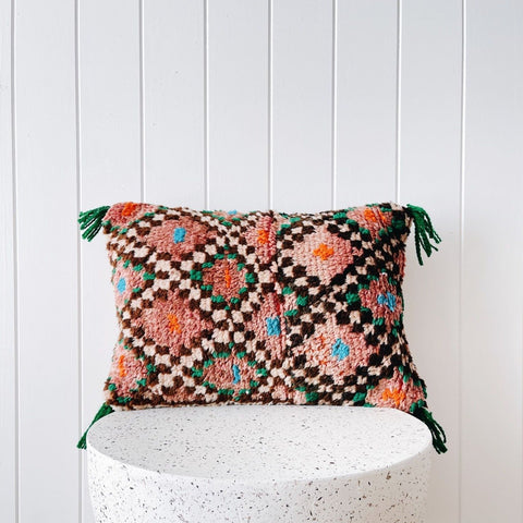 Tias One of A Kind Handmade Boho Kilim Lumbar Cushion Cover - Lustere Living