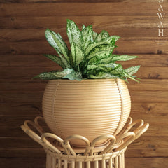Uma Medium Rattan Round Planter Natural Wicker Basket - Lustere Living