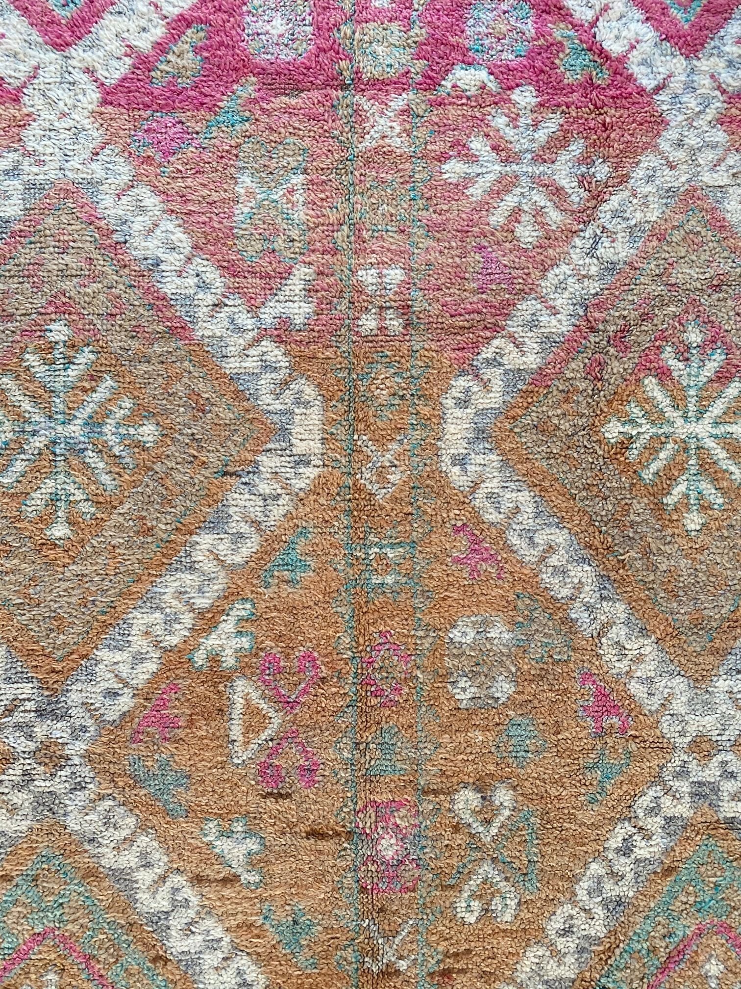 XL Caro Vintage Taupe Brown Pink One of A Kind Moroccan Rug - Lustere Living