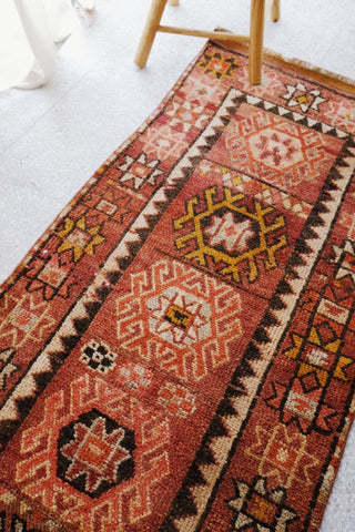 Yusuf Ochre Brown Mauve Handwoven Turkish Hallway Runner Rug - Lustere Living